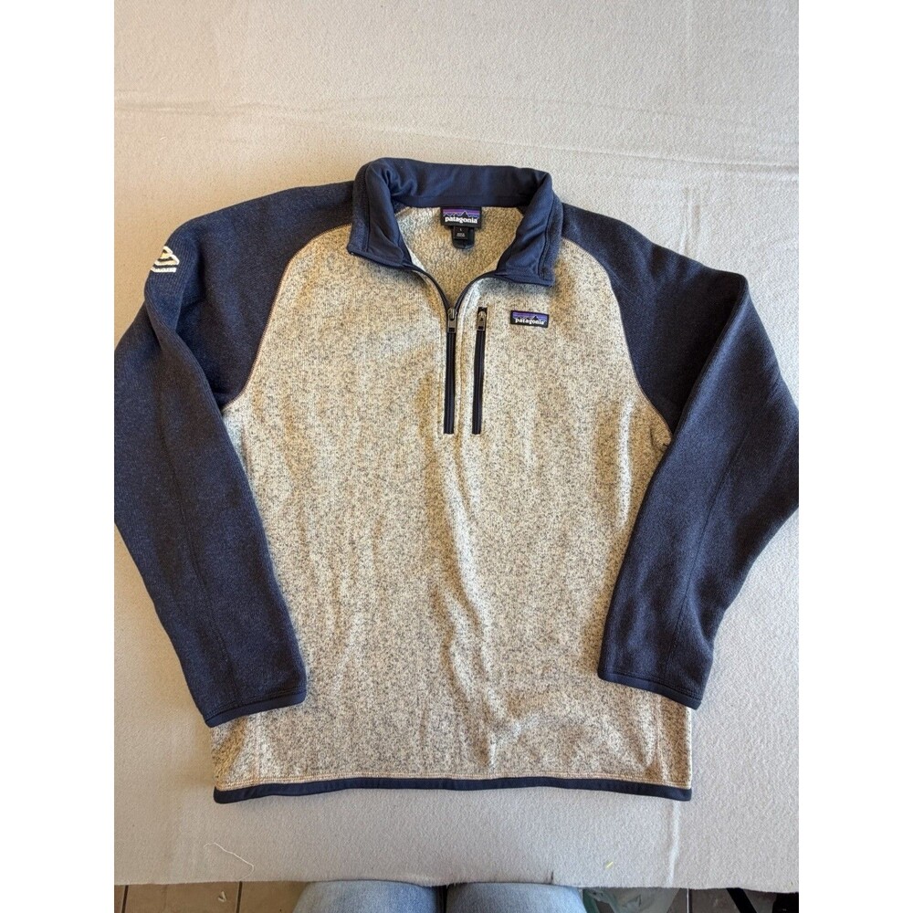 Patagonia Men's Better Sweater 1/4 Zip 2-Toned Navy and Cream Size L